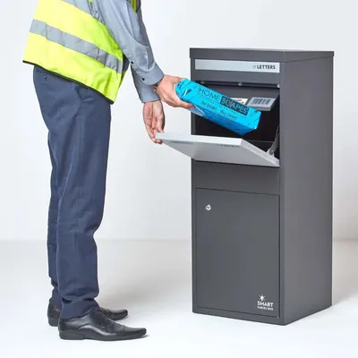 Obrázek produktu pro SMART PARCEL BOX™ Velká poštovní schránka na balíky, zadní a přední vyjmutí, antracitově šedá