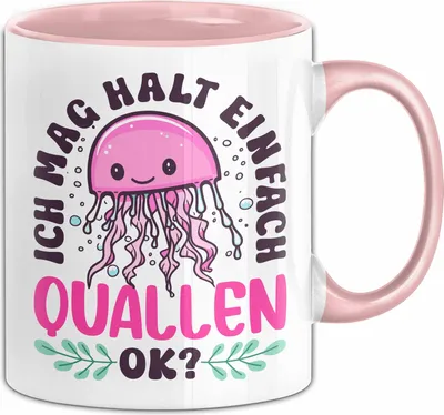 Produktbild von Quallen-Liebhaber Tasse Geschenk Ich Mag Halt Einfach Quallen Ok Geschenkidee Geburtstag Kaffee-Becher (Rosa)