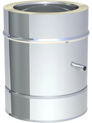 Produktbild von Jeremias DW-ECO 2.0 Entwässerungselement 250mm für Schornstein Ø 130mm Edelstahl mit 1/2 Zoll Nippel doppelwandig