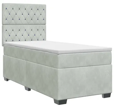 Obrázek produktu pro vidaXL Skříňová postel s matrací světle šedá 80 x 200 cm sametová