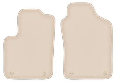 Image de Tapis de sol avant velours PREMIUM beige compatibles avec Fiat 500 Hybrid (2020-, hatchback) – avec fixations – sur‑mesure