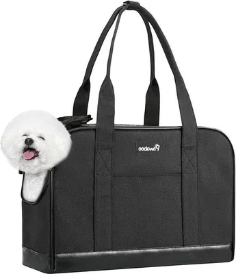 Immagine prodotto di Borsa trasportino per cani e gatti di piccola e media taglia - Borsa per animali domestici traspirante e morbida, con cintura di sicurezza regolabile - Colore: nero