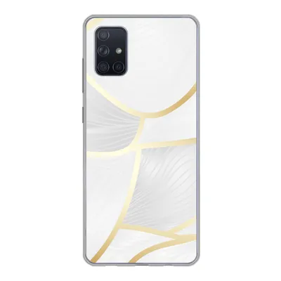 Produktbild von MuchoWow® Handyhülle Schutzhülle Hülle für Samsung Galaxy A71 Abstraktes Muster mit goldenen Linien Silikon Softcase Handy Hülle - Kartenbesitzer