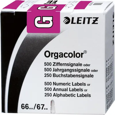 Produktbild von Leitz Buchstabensignal Orgacolor® Orgacolor Registratursysteme G selbstklebend Kunstdruckpapier violett