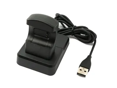 Produktbild von SYSTEM-S USB 2.0 Kabel 120 cm Ladestation für Fitbit Charge 3 Smartwatch in Schwarz
