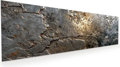 Produktbild von Glasbild 120x40cm in XXL für Wohnzimmer, Schlafzimmer Motiv Gekrakeltes Metall