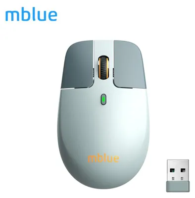 Produktbild von mblue M203 2,4G Drahtlose Maeuse Aufgehaengt Leichte Gaming-Maeuse Wiederaufladbare BT-Computermaeuse mit Kontrollleuchte fuer PC Notebook Laptop