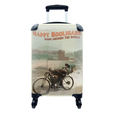 Produktbild von MuchoWow® Koffer Handgepäck Trolley Rollkoffer Kleine Reisekoffer mit 4 Rollen - Mancave - Motorrad - Vintage - Zitat - Cabin Size < 55x40x23 cm & 55x40x20 cm - Fotokoffer - Kabinenkoffer - Boardgepäck - Reise-Box - Reisekoffer - Reisegepäck - Koffer mit Bild - Trolley für Kinder