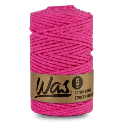 Produktbild von Baumwollkordel Geflochtene Baumwollschnur Polyesterkernschnur Für Makramee Makramee-Seil Bastelkordel 5mm 100m Fuchsie DIY WAS