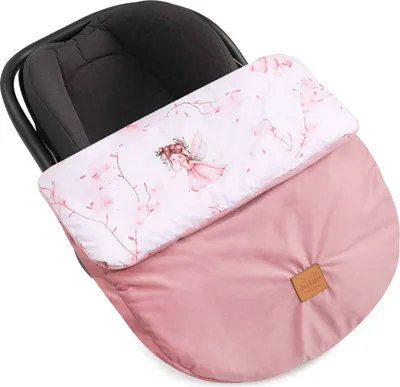 Produktbild von Little Fairy & Smokey Pink Soft Velvet Fußsack für Autositz und Kinderwagen