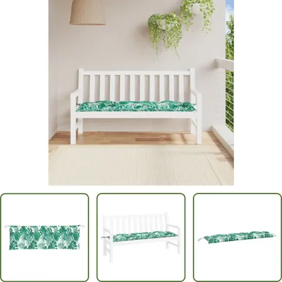 Produktbild von The Living Store Gartenbank-Auflage Blattmuster 150x50x7 cm Oxford-Gewebe