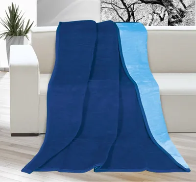 Zdjęcie produktu dla Koc Kira PLUS pojedynczy 150 x 200 cm ciemnoniebieski/jasnoniebieski