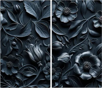 Produktbild von Spritzschutz Herdabdeckplatte Schneidebrett aus Glas Florales Muster 2-Teilig (60x52cm)