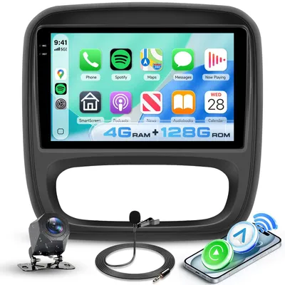 Immagine prodotto di Autoradio Android 4G + 128G per modelli dal 2014 al 2018, con CarPlay wireless e schermo touchscreen da 9 pollici