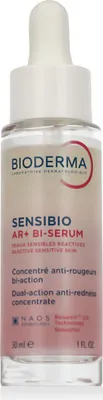 A product shot of a bottle of Bioderma Sensibio AR+ BI-SERUM.