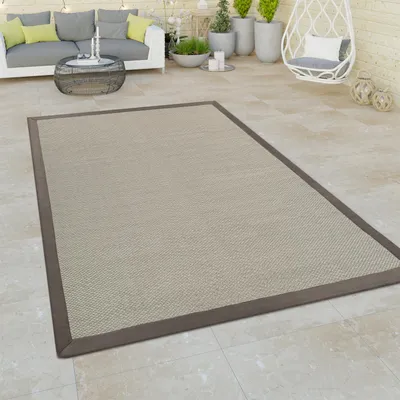 Produktbild von In- & Outdoor Teppich Balkon Terassen, Sisal Optik, Grau Grün in versch. Farben Grösse 80x150 cm