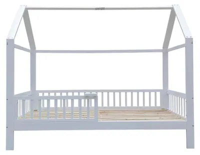 Produktbild von HOME DELUXE - Kinderbett STERNENLAND - 90 x 200 cm, Farbe: Weiß, Kiefernholz, inkl. Rausfallschutz und Tonieboxhalterung I Kinderbettchen Jugendbett Babybett