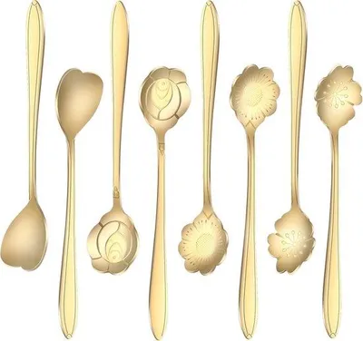 Imagen del producto de Juego de 8 piezas de acero inoxidable multifuncional para servir café, té, postres y cócteles