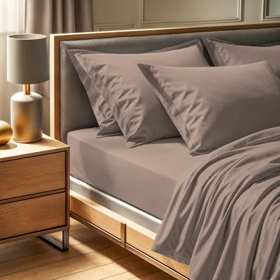 Produktbild von L'Essentiel Linge de Maison, Tonne Brune - Beige, Doppeltes Bettlaken von Ranforce, 100 % BAUMWOLLE RANFORCE, Beige,  240 x 260 cm