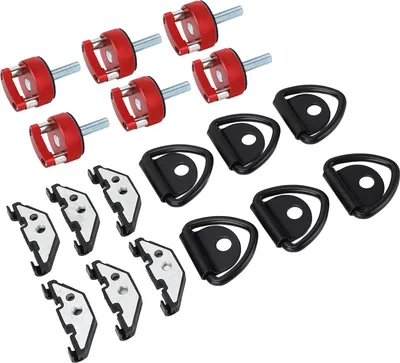 Image de Écrou de fixation de hardtop, Vis de roue à démontage rapide, M��helos Haute durabilité pour JK 2007 à 2018 (Rouge)
