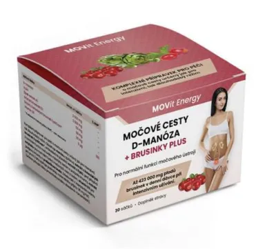 Obrázek produktu pro MOVit Močové cesty D-Manóza + Brusinky PLUS, 30 sáčků