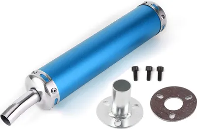 Immagine prodotto di Silenziatore di scarico in acciaio inox 20 mm/0,8 pollici parti modificate per moto a 2 tempi blu