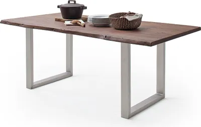 Produktbild von Baumkantentisch >Calabria< in Akazie walnussfarbig - 180x77,5x100 (BxHxT)