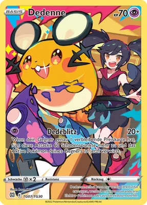 Produktbild von Dedenne Rare Holo Schwert & Schild Strahlende Sterne TG07/TG30 Sammelkarten Pokemon Einzelkarten