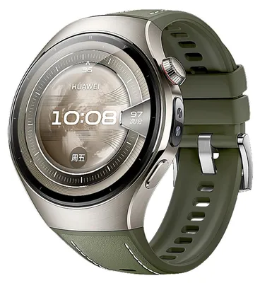 Obrázek produktu pro Pro Huawei Watch 5 42mm Vysoce kvalitní kožený hybridní silikonový náhradní pásek na ruku Green