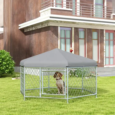 Produktbild von Außenstall für Hunde - Hundegehege - Hundeunterstand - Hundehütte - Außenbereich für Hunde - Wasserabweisendes Oxford-Dach