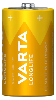 Productafbeelding van Varta Longlife Alkaline Mangaan Batterij LR20/D Mono, 1,5 V (verpakking met 2 stuks)