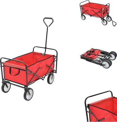 Image de vidaXL Chariot à main pliable Acier Rouge - Chariots & Diables