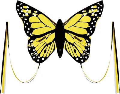 Produktbild von Wolkenstürmer Kinderdrachen Bella Butterfly (gelb), Einleinerdrachen mit Glasfasergestänge - flugfertig inkl. Schnur