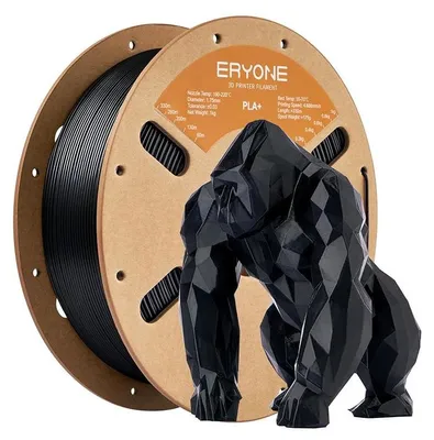 Obrázok produktu pre Filament PLA+ 1,75 mm – filament pre 3D tlačiarne – cievka 1 kg – vysoká pevnosť – nízka zmršťovateľnosť – čierny