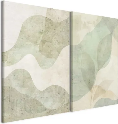 Produktbild von murando - Handart Bilder Set Moderne Natur Kunstdruck 80x60cm 2 Teilig je 40x60cm Collage 2er Vlies mit Acrylgel Beschichtet Wandbilder Leinwandbilder Dekoration - Skandinavischer a-H-10149-b-a