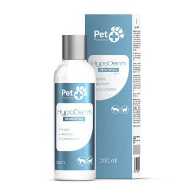 Imagen del producto de Vetfood, Farmacia Veterinaria, Champú HypoDerm, 200 ml – Champú especial para perros y gatos – para pieles sensibles y propensas a reacciones alérgicas