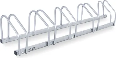 Produktbild von CCLIFE Fahrradständer Boden für 5 Fahrräder mit Reifenbreiten bis 65 mm Eisen Fahrradhalter 130 x 32 x 26 cm