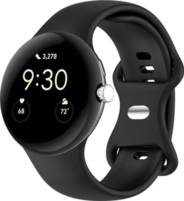 Productafbeelding van imoshion Siliconen⁺ bandje voor de Google Pixel Watch 5 / Watch 4 / Watch 3 / Watch 2 / Watch (41 mm) - Maat L - Zwart