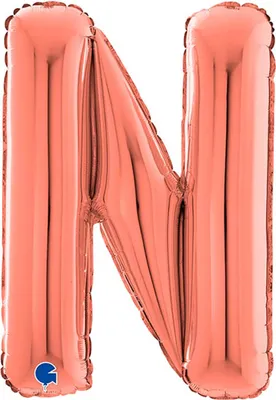 Produktbild von Riesenbuchstabe Folienballon 26"/66cm | Rosegold #N