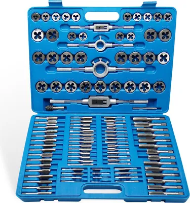Produktbild von Gewindeschneider Set 110 tlg Gewindebohrer Gewinde Schneider Metrisch M2-M18 für Feingewinde