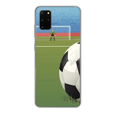 Produktbild von MuchoWow® Handyhülle Schutzhülle Hülle für Samsung Galaxy S20 Plus Eine Illustration eines Fußballs auf dem Feld im Stadion - Jungen - Mädchen - Kinder Silikon Softcase Handy Hülle - Hartschale