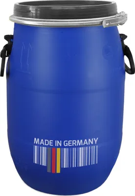 Produktbild von plasteo® 32 Liter Deckelfass Weithalsfass Lagerfass Transportfass Kunststofffass Futtertonne Weithalstonne inkl. Gefahrgutzulassung