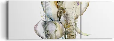 Produktbild von Bild auf Leinwand - Leinwandbild - Elefanten tier safari afrika - 90x30cm - Wand Bild - Wanddeko - Leinwanddruck - Bilder - Kunstdruck - Wanddekoration - Leinwand bilder - Wandkunst - CA90x30-2884