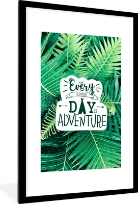 Produktbild von MuchoWow® Gerahmtes Poster Sommer - Zitate - Pflanzen 60x90 cm - Poster mit Schwarzem Bilderrahmen Wandposter Rahmen Foto Bilder - Dekoration - Wandposter Wohnzimmer - Hochwertig