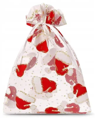 Produktbild von Saketos Organza Geschenktüten Schmuckbeutel Weihnachten 10 Stück Weiß