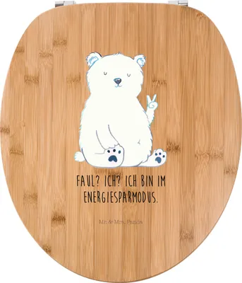 Produktbild von Mr. & Mrs. Panda Klodeckel Eisbär Faul - Transparent - Geschenk, Büro, Bär, Toilettendeckel, klo deckel, Arbeit, WC Sitz, Homeoffice, Teddy, Brille, WC-Sitz