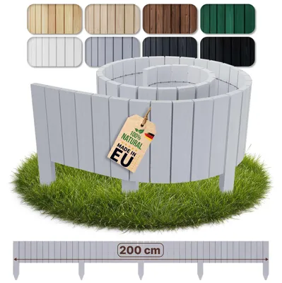 Immagine prodotto di Floranica Bordo Giardino Flessibile  10 x 200 cm Grigio chiaro Bordi Aiuole Legno Bordura per Giardino Rollborder Palizzata