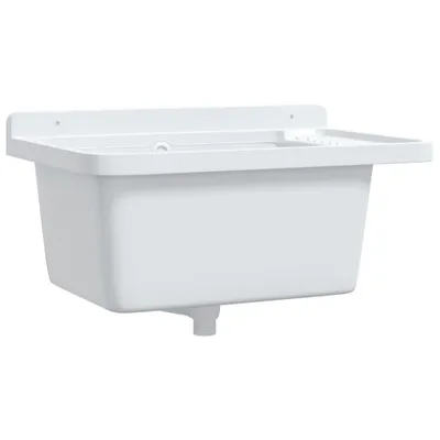 Image de Evier mural blanc 60x40x28 cm Résine