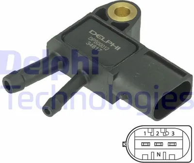 Produktbild von DELPHI DPS00012 Abgasdruck Differenzdrucksensor passend für MERCEDES-BENZ C-Klasse Limousine (W204) E-Klasse Limousine (W211) C-Klasse T-modell (S204)
