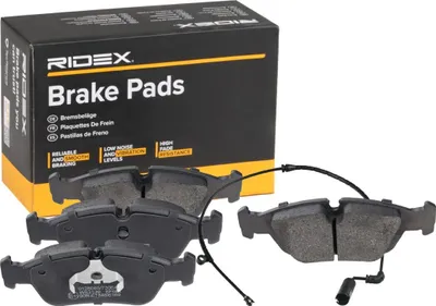 Produktbild von RIDEX 402B1803 Bremsbeläge Satz Vorne für BMW 3 Limousine (E46) 3 Touring (E46) 3 Cabrio (E46) 3 Coupe (E46) Z4 Roadster (E85)